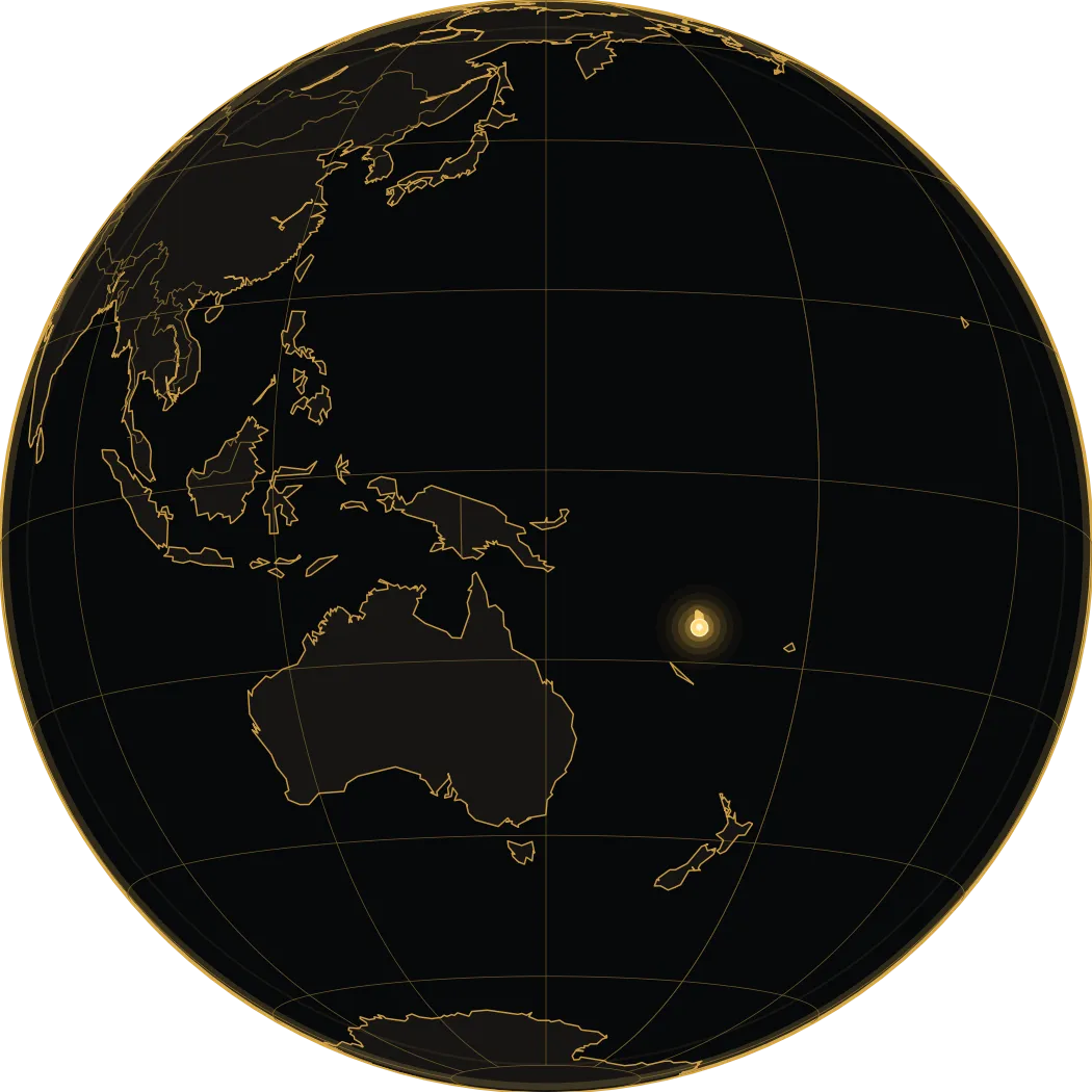 Vanuatu highlighted on a regional globe
